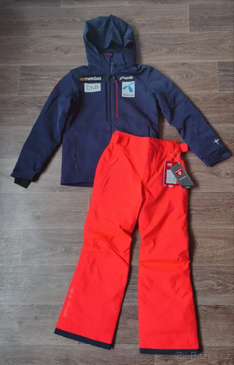 Lyžařská bunda Phenix a nové kalhoty Helly Hansen vel. 152