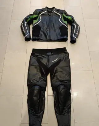 Kawasaki Z-Edition-Pánská kožená moto kombinéza, dvoudílná,