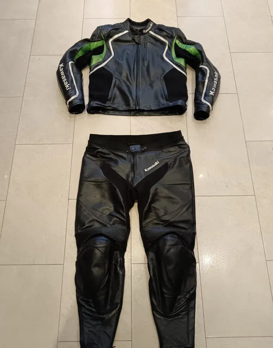 Kawasaki Z-Edition-Pánská kožená moto kombinéza, dvoudílná,