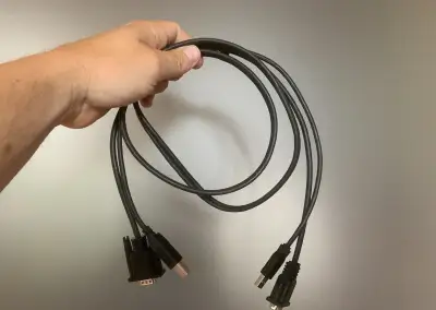 VGA kabel 1,5m s přidruženým USB kabelem (A+B)
