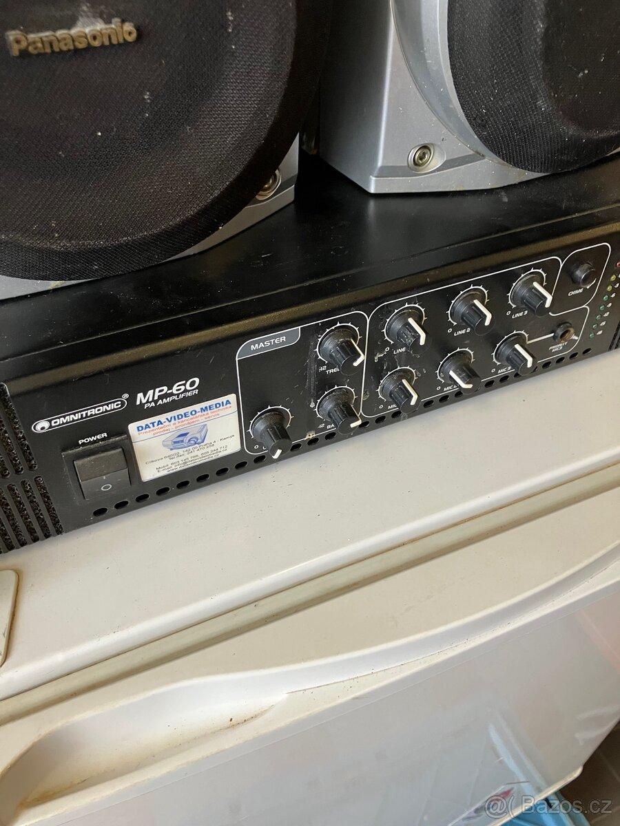 Zesilovač Omnitronic MP-60, 100V mixážní , 60W