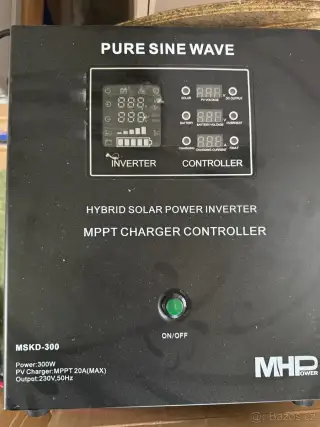 Měnič MSKD-300-12 + 5ks aku Pb 12V 7Ah