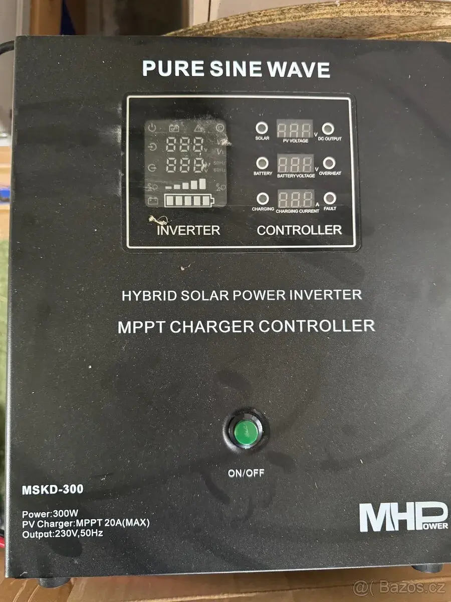 Měnič MSKD-300-12 + 5ks aku Pb 12V 7Ah