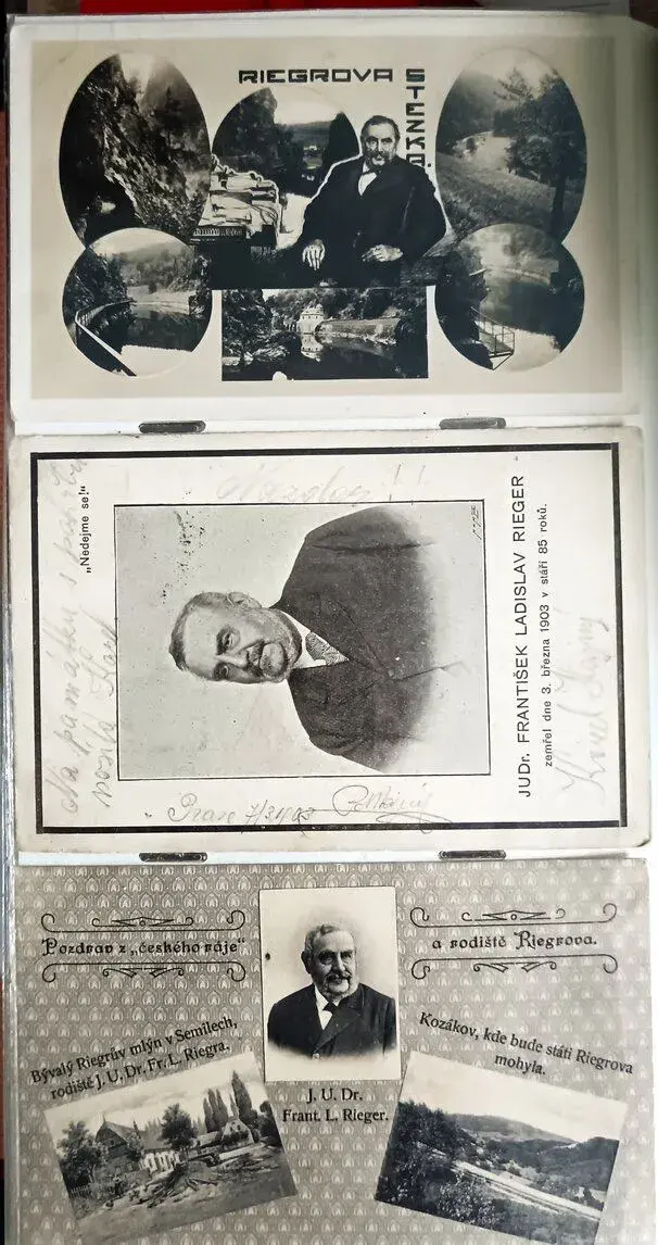 3x pohlednice - dopisnice " Český ráj. F. Rieger "
