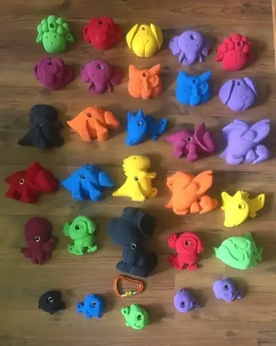 Nové dětské lezecké chyty THEREX Animal Set - 30 kusů