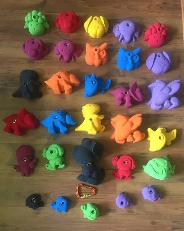 Nové dětské lezecké chyty THEREX Animal Set - 30 kusů