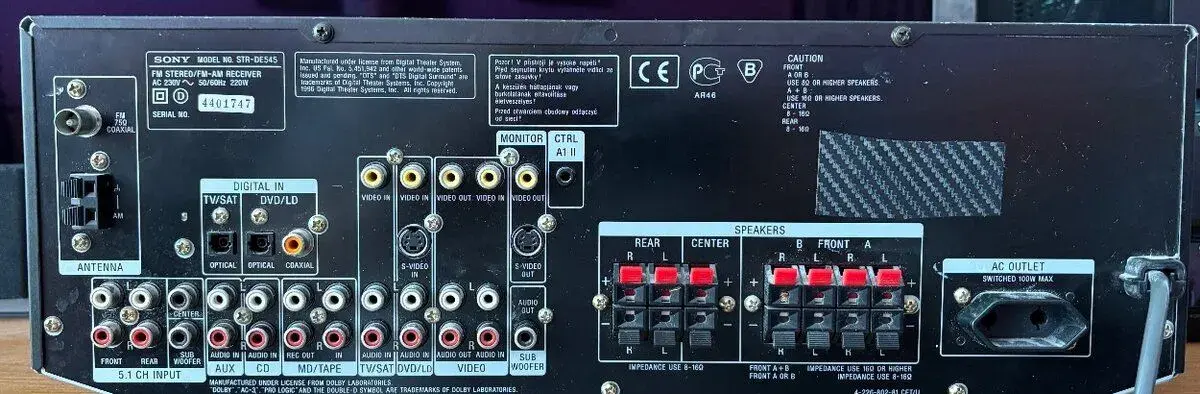SONY FM stereo/fm-am receiver Model STR-DE545