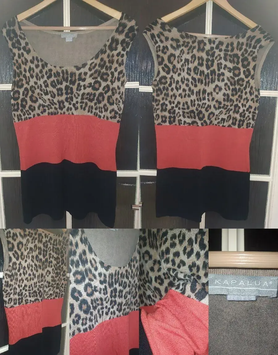 Dámský delší top/tričko Kapalua s leopardím vzorem - vel. M