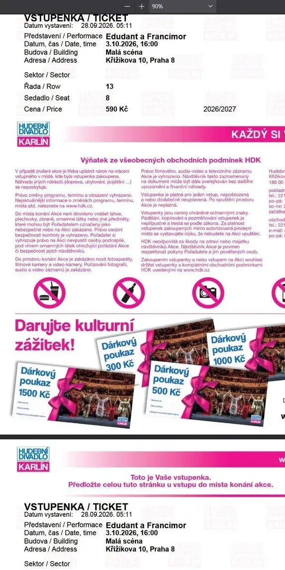 🚨🚨 DNES v 16:00 🚨🚨 Edudant a Francimor - divadlo Karlín