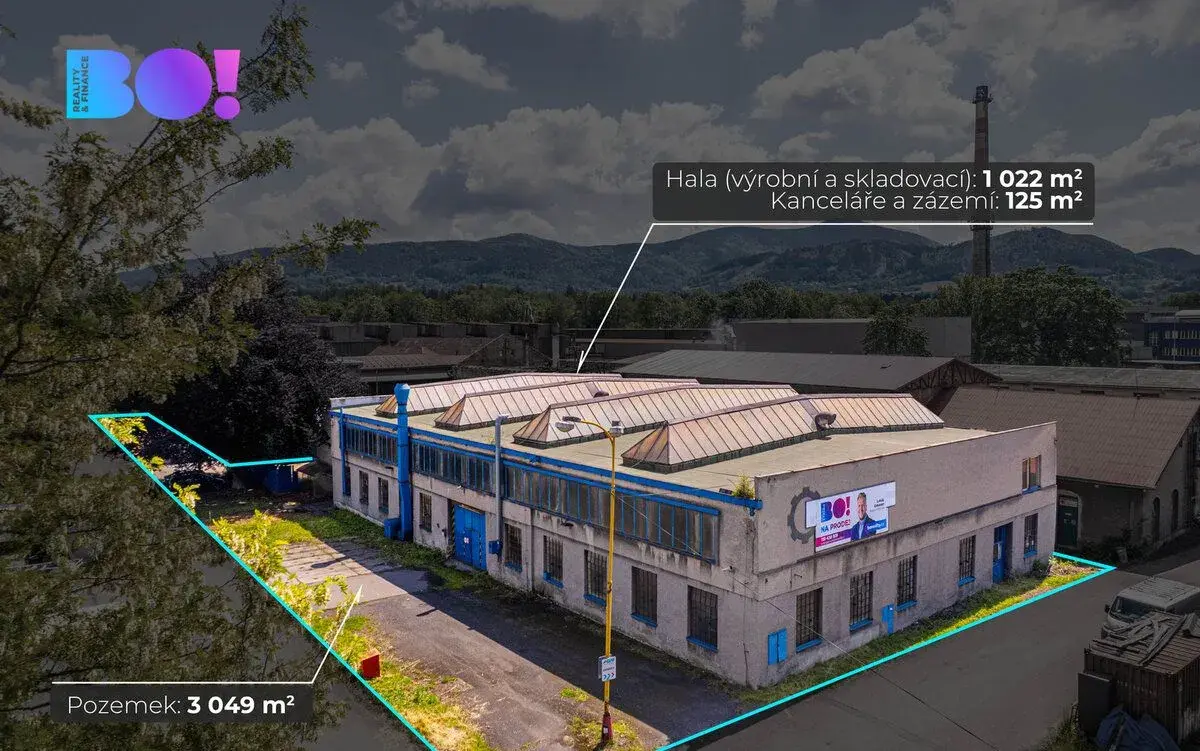 Prodej skladovacího prostoru 1147 m², pozemek 3049 m², Frýdl