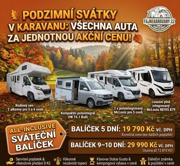 Půjčovna obytných aut FAJNE KARAVANY CZ - nové vozy