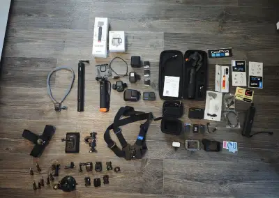 GoPro hero 12 black s maximálním možným příslušenstvím