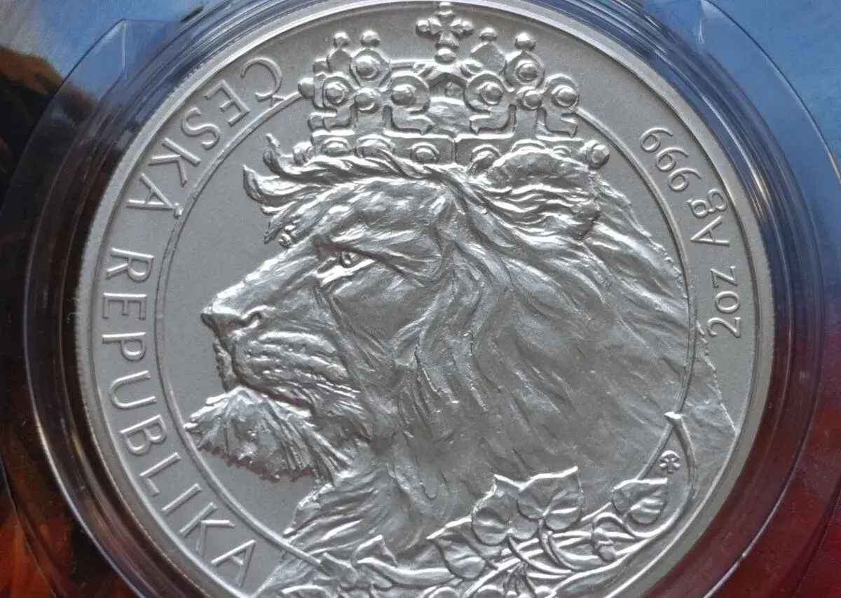 Český lev, 2 oz, 62,2g.stříbrná mince (Ag 999) jen 1000ks
