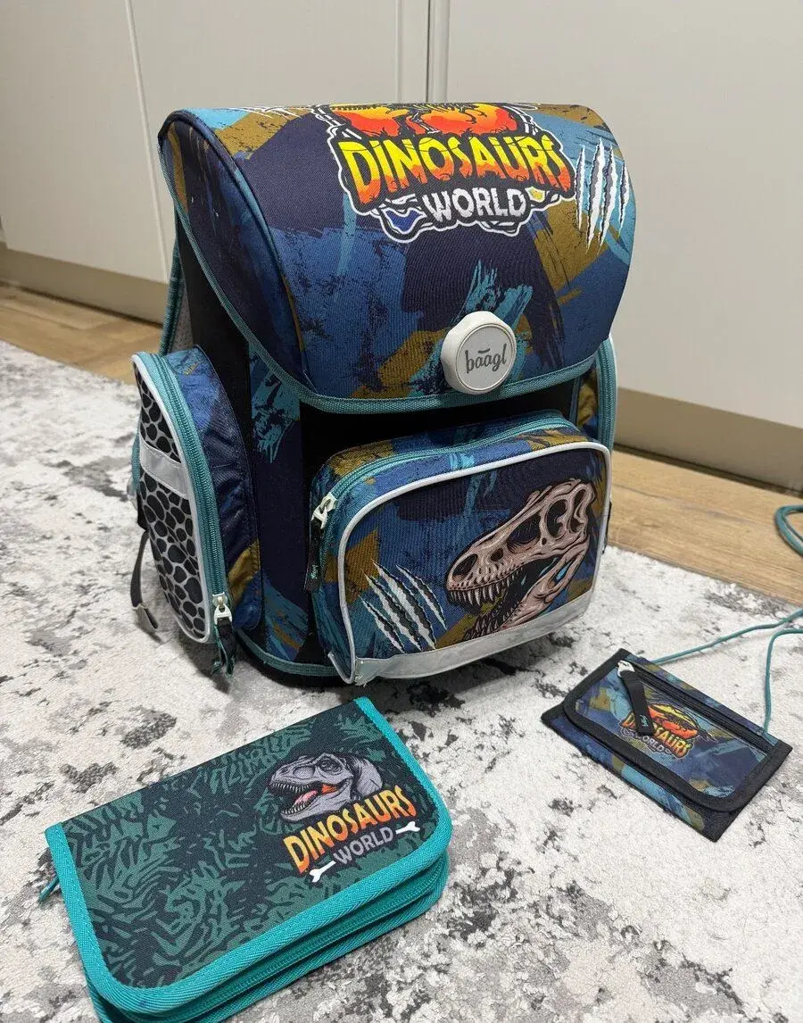 Školní batoh Baagl Dinosaurus World + penál + peněženka