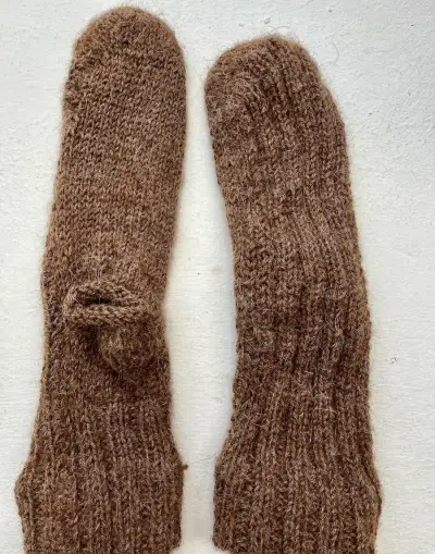 Ručně pletené alpaka ponožky rukavice 39/42 PC 45 Eur