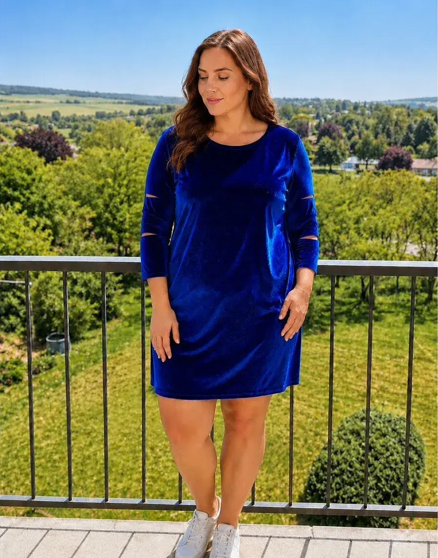 Elegantní velurove šaty