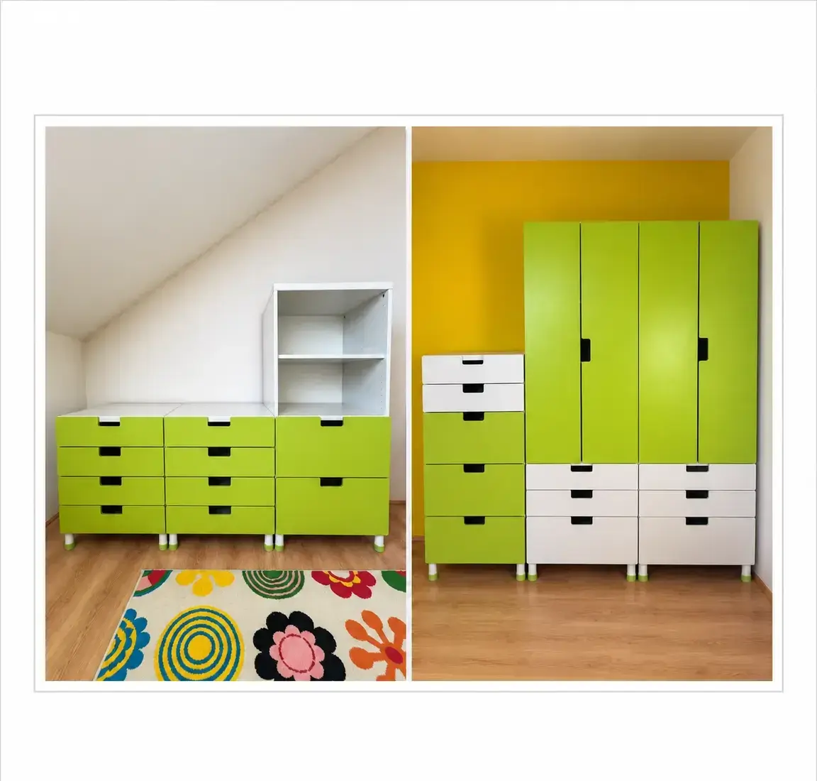 IKEA STUVA sestava dětského nábytku, bílo-zelená