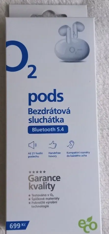 bezdrátová sluchátka O2 pods