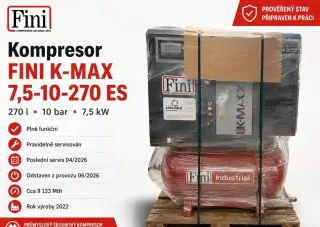 FINI K-MAX 7,5 kW – šroubový kompresor se sušičkou, 270 l