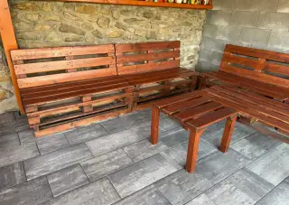 6 dílný paletový zahradní nábytek pro 8-10 lidí, bytelný