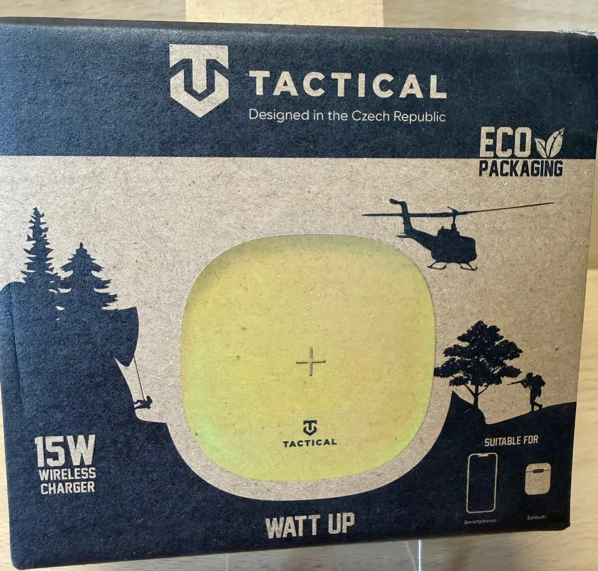 Bezdrátová nabíječka, 15W, tactical - nová