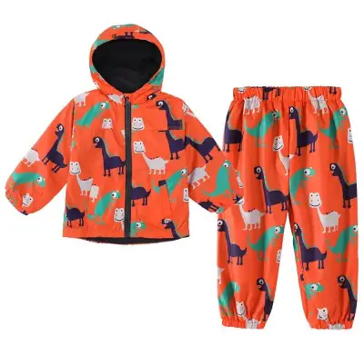 Nový nepromokavý zateplený Dino set, vel.98/104