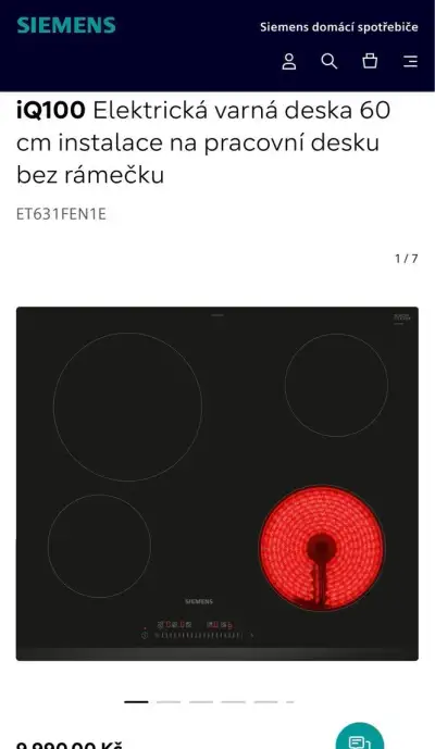 Nová sklokeram deska SIEMENS ET631FEN1E, 2 roky zár CENA