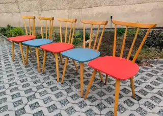 Retro jídelní židle NDR - Brusel 50-60. léta