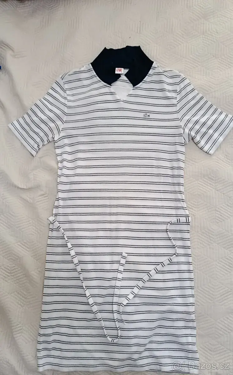 Dámské polo šaty Lacoste LVE vel. M – proužkované