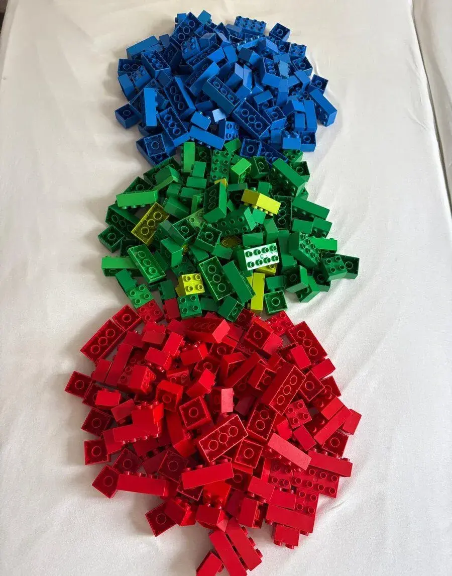 LEGO DUPLO kostky 3kg - červená, zelená, modrá