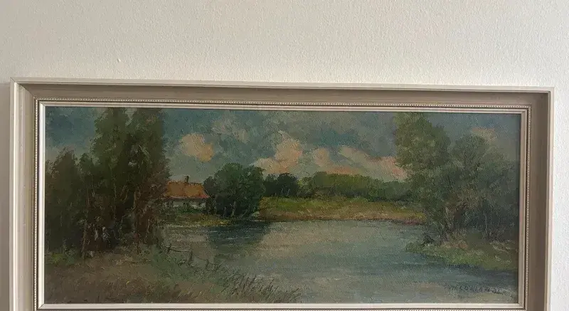 Obrazy Jožka Florián, Jizerské hory 1970, olej 40x80