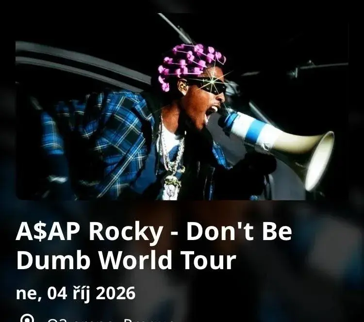 A$AP Rocky 4. 10. 2026 O2 aréna Praha