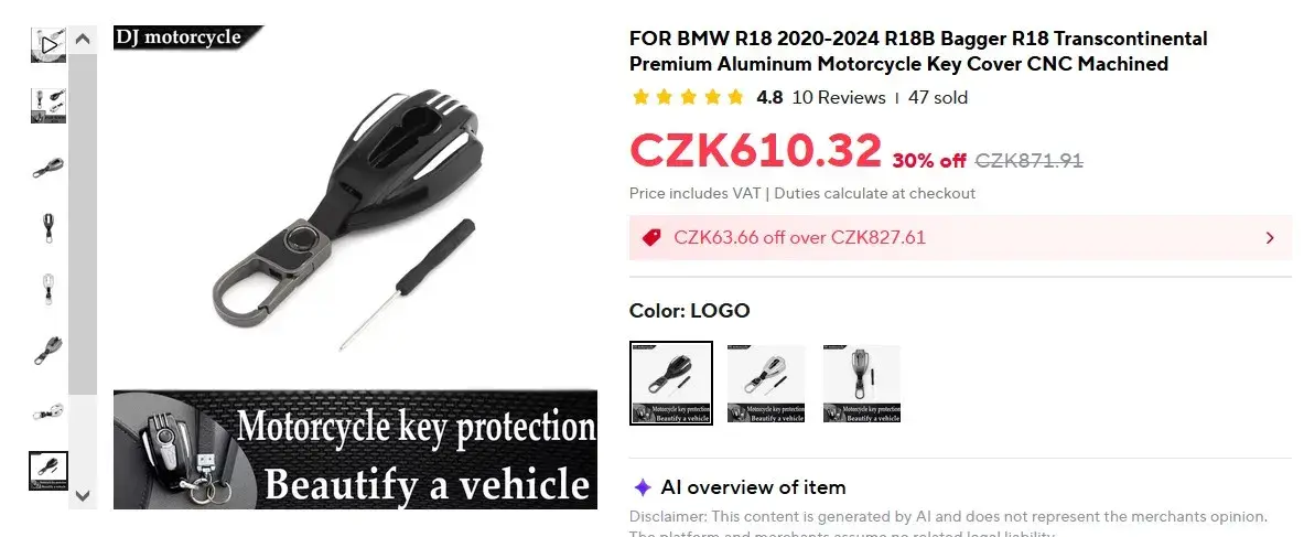 Doplňky BMW R18 - knee pad, obal na klíč, panor.skla zrcátek