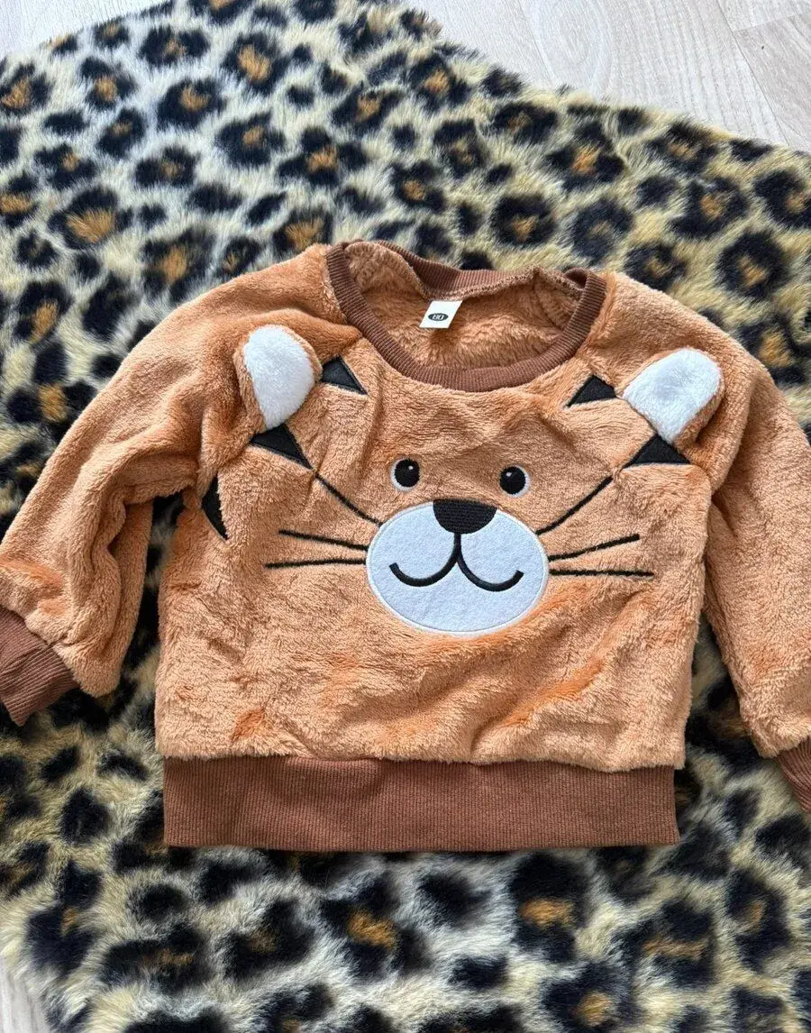 🐯 NOVÁ hřejivá chlupatá mikina s Tygříkem a oušky (vel. 80)