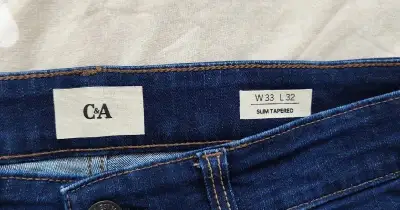 C&A džíny – W32 L32, Slim Tapered