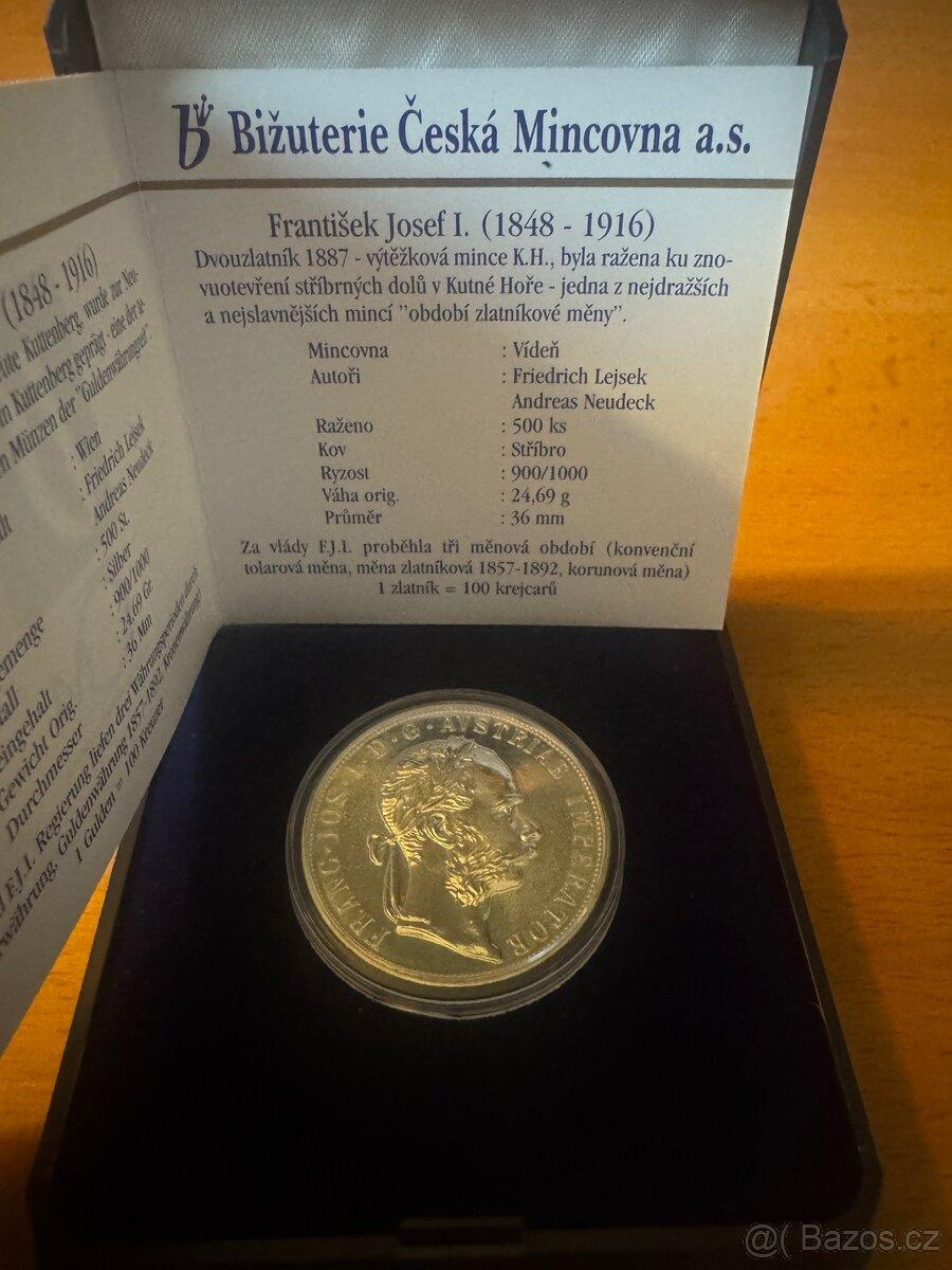 Dvouzlatník 1887 Kutná Hora Ag – Česká Mincovna (limit 500)