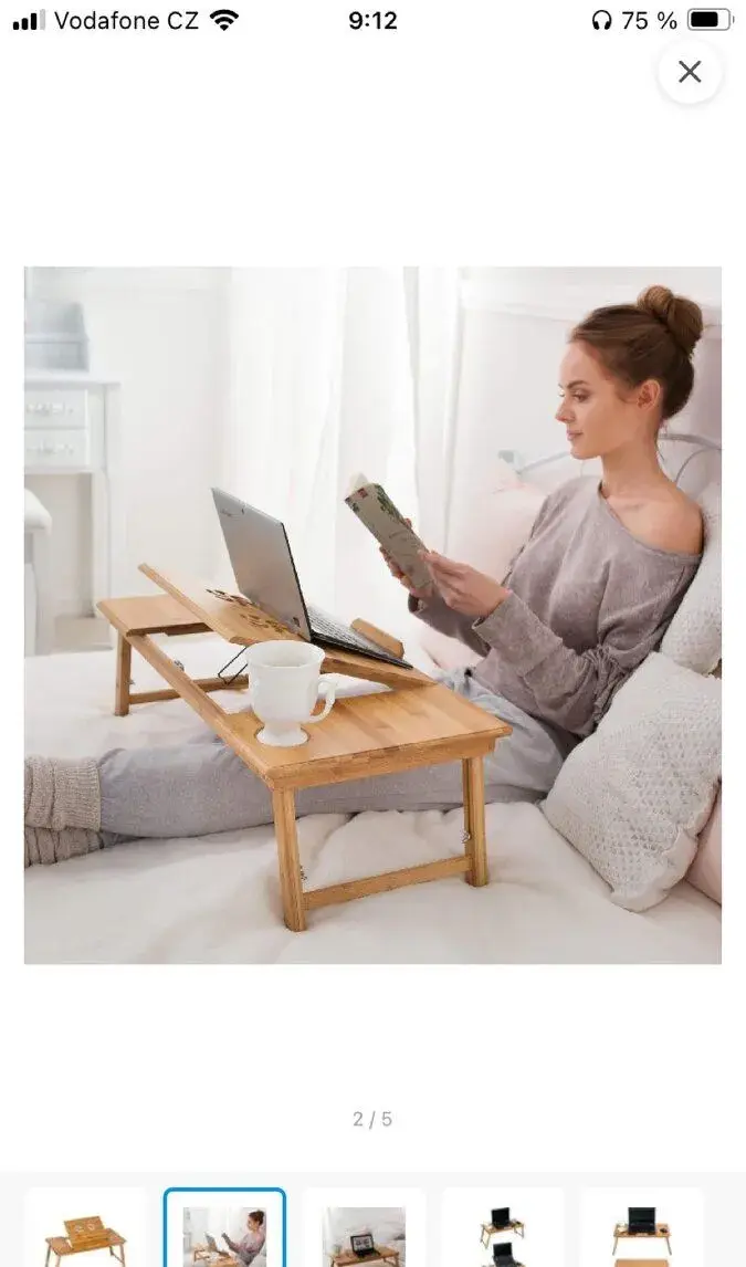 Stolek na notebook do postele 72x35x26 cm