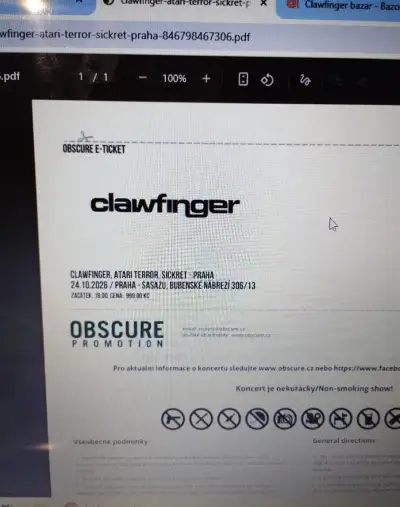 Vstupenka na CLAWFINGER 24.10.