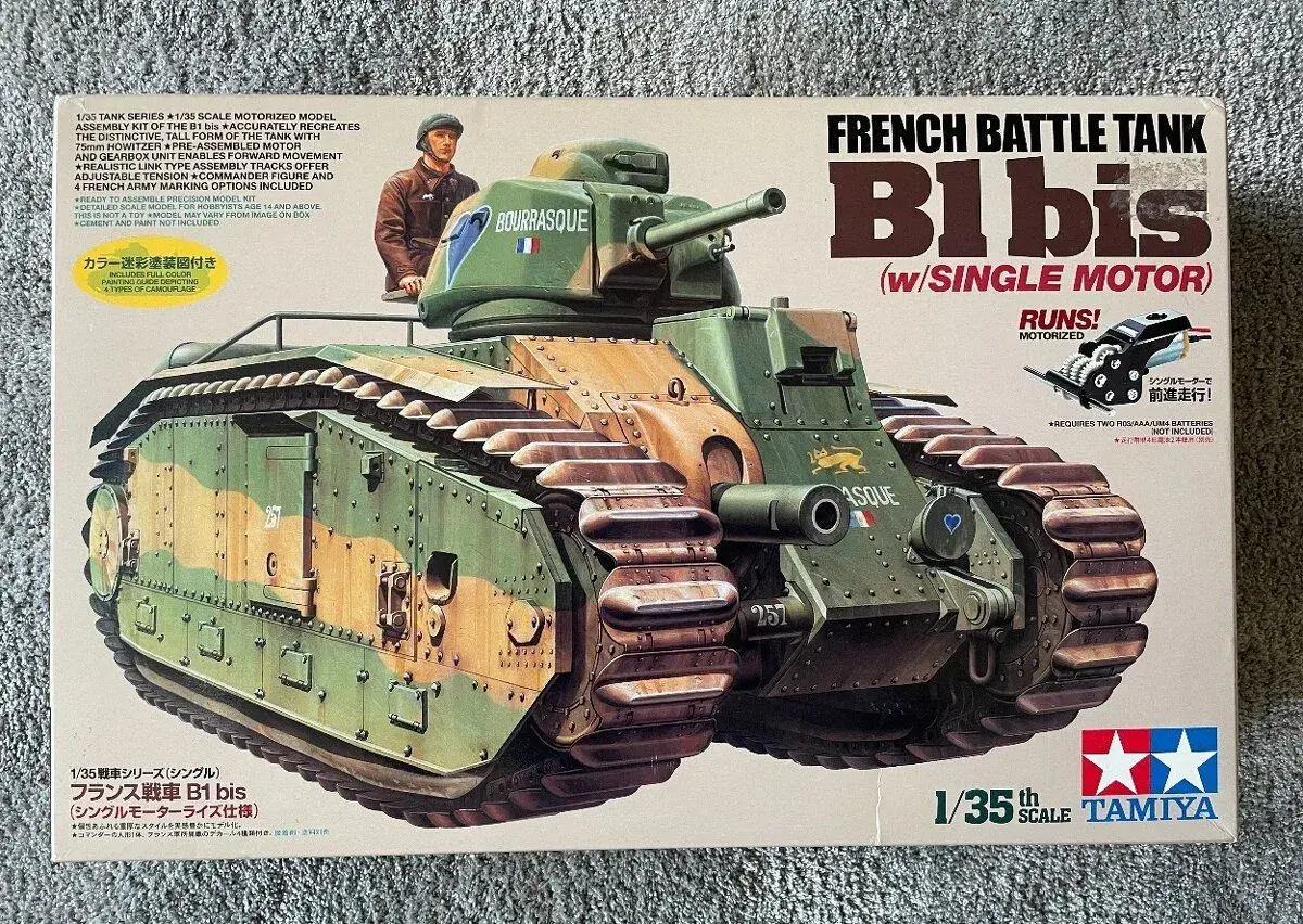 Tamiya 30058 French Battle Tank B1 bis w/Single Motor NOVÉ
