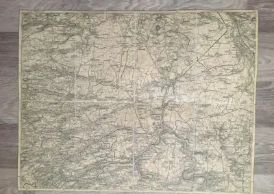 Mapa Slaný, Velvary, Kralupy nad Vltavo - stará mapa