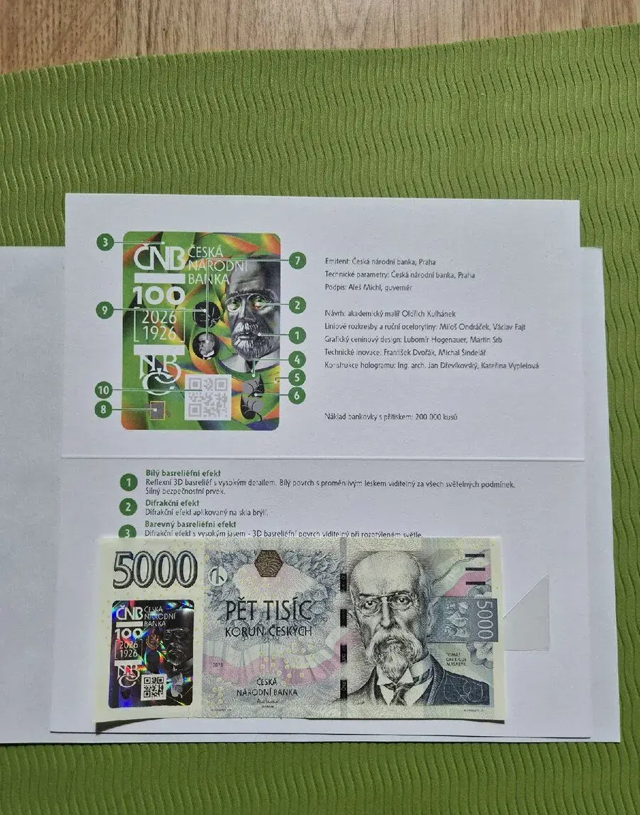 Pamětní bankovka 5000 Kč s přítiskem