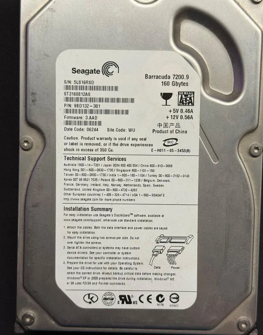 Seagate Barracuda HDD 3,5" 160GB