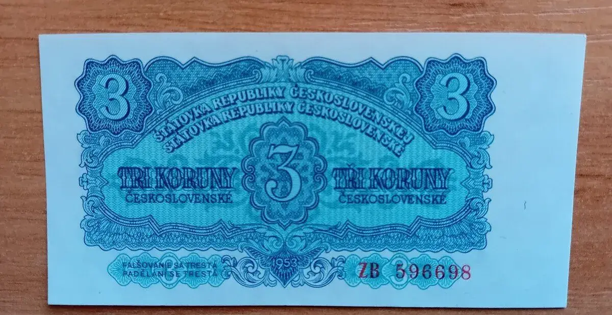 3 Kčs 1953 náhradní série ZB neperforovaná - N/N