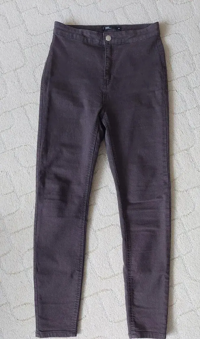 Hnědé skinny high waist, Sinsay, S