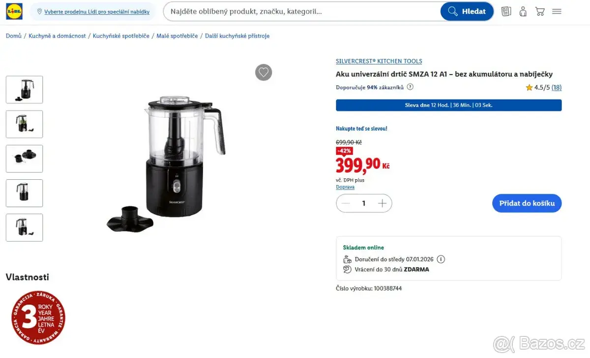 Aku univerzální drtič Silvercrest SMZA 12 A1