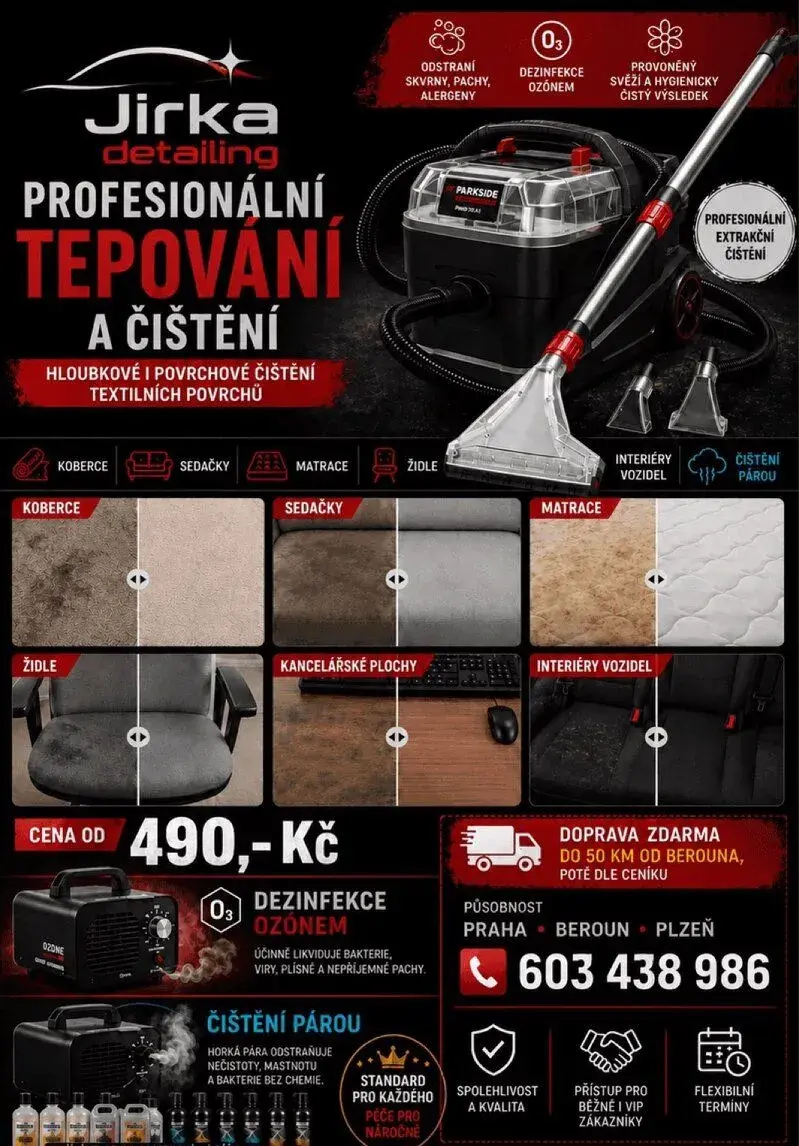 Tepování interiéru vozidel , pohovek, křesel