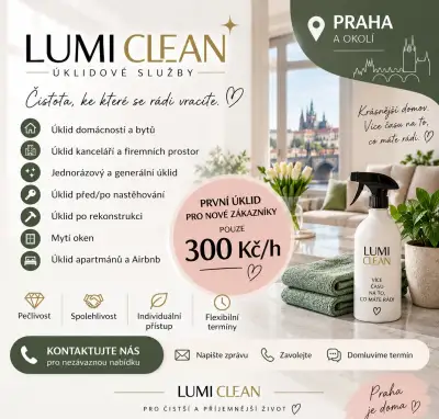 Úklid domácností i firem Praha – Lumi Clean
