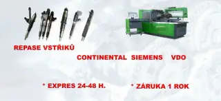TEST A REPASE VSTŘIKOVAČŮ SIEMENS / VDO
