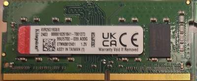 RAM 8GB DDR4 2666MHz Kingston KVR26S19S8/8