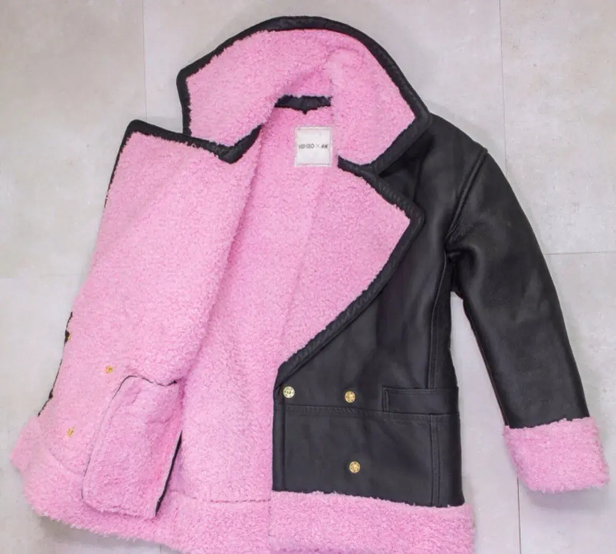 Kožená bunda KENZO Pink Black Leather - NOVÁ